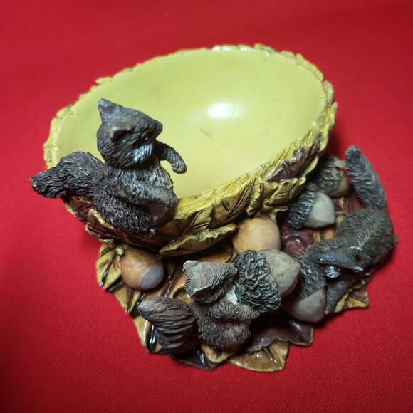 Vintage Nut Bowl Squirrel Figurines Resin Stone Home Decor Bowl Holidays Table D - Picture 13 of 15